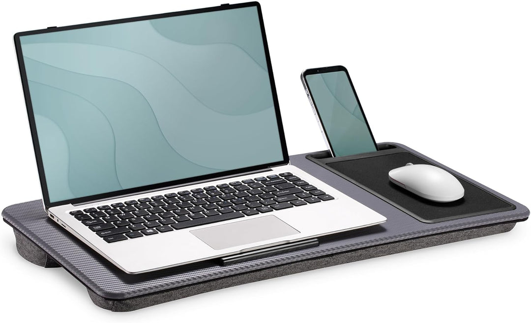 DIGITUS Notebook Kissen - mit Smartphone-Halterung - für 17" Laptops - Laptopunterlage - zum bequeme