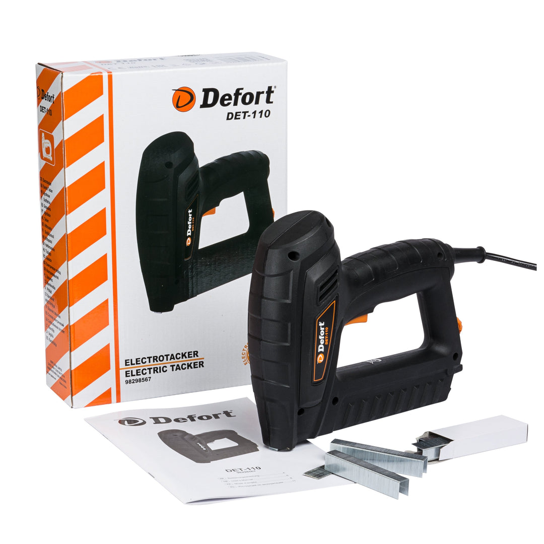 Defort DET-110 leistungsstarker Elektrotacker 20 S/min geeignet für Klammern und Nägel