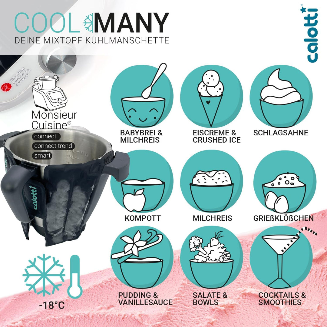 Calotti® Cool Many Black Deine Kühlmanschette für den Monsieur Cuisine Connect und Smart. Einfach um