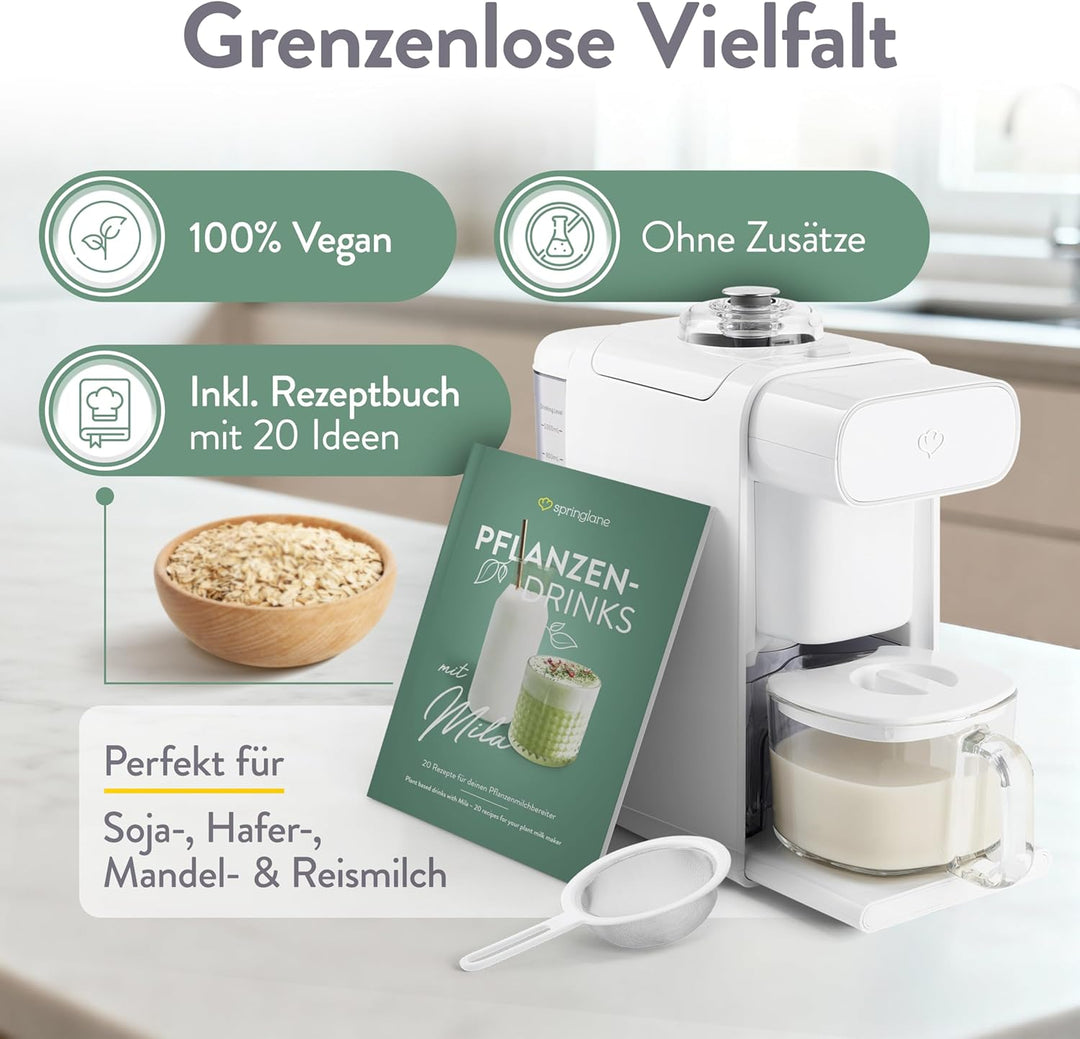 SPRINGLANE Pflanzenmilchbereiter Mila, Sojamilchbereiter, Kochmixer mit Sieb für die Zubereitung pfl