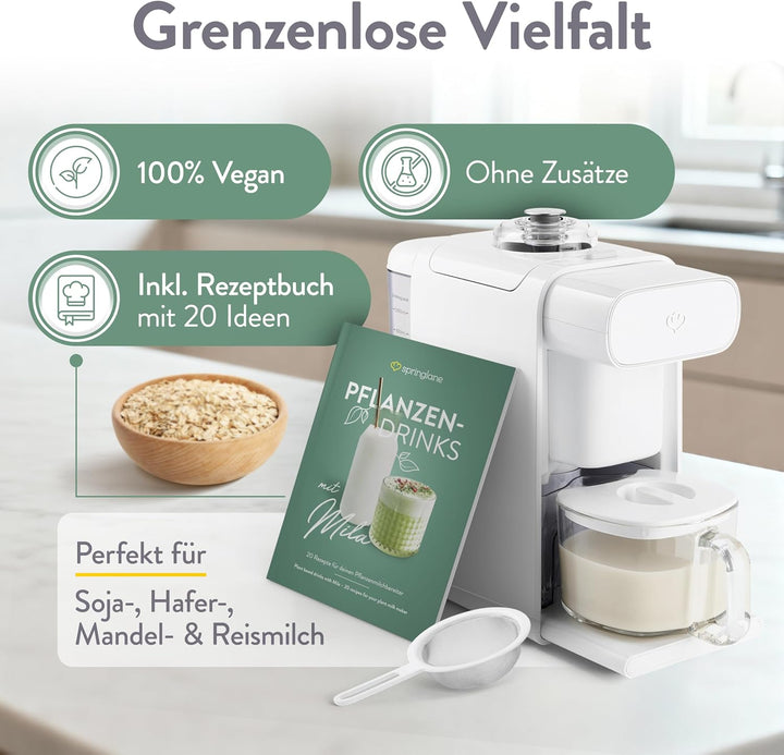 SPRINGLANE Pflanzenmilchbereiter Mila, Sojamilchbereiter, Kochmixer mit Sieb für die Zubereitung pfl