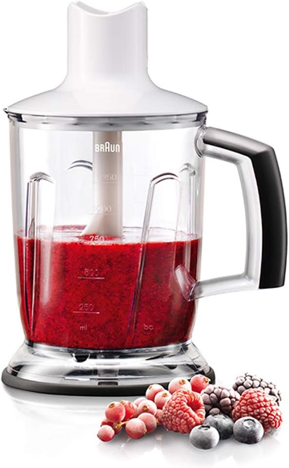 Braun Household Minipimer 3 MQ3045 Aperitive, Edelstahl, 1.25 liters, Bianco/Blu Stabmixer, MQ3045 A