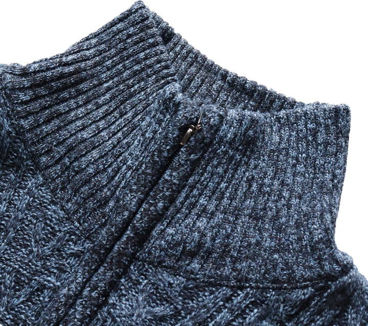 YAOHUOLE Strickjacke Herren Langarm Pullover Herren Langarm Cardigan Zopfmuster Grobstrick Strickjac