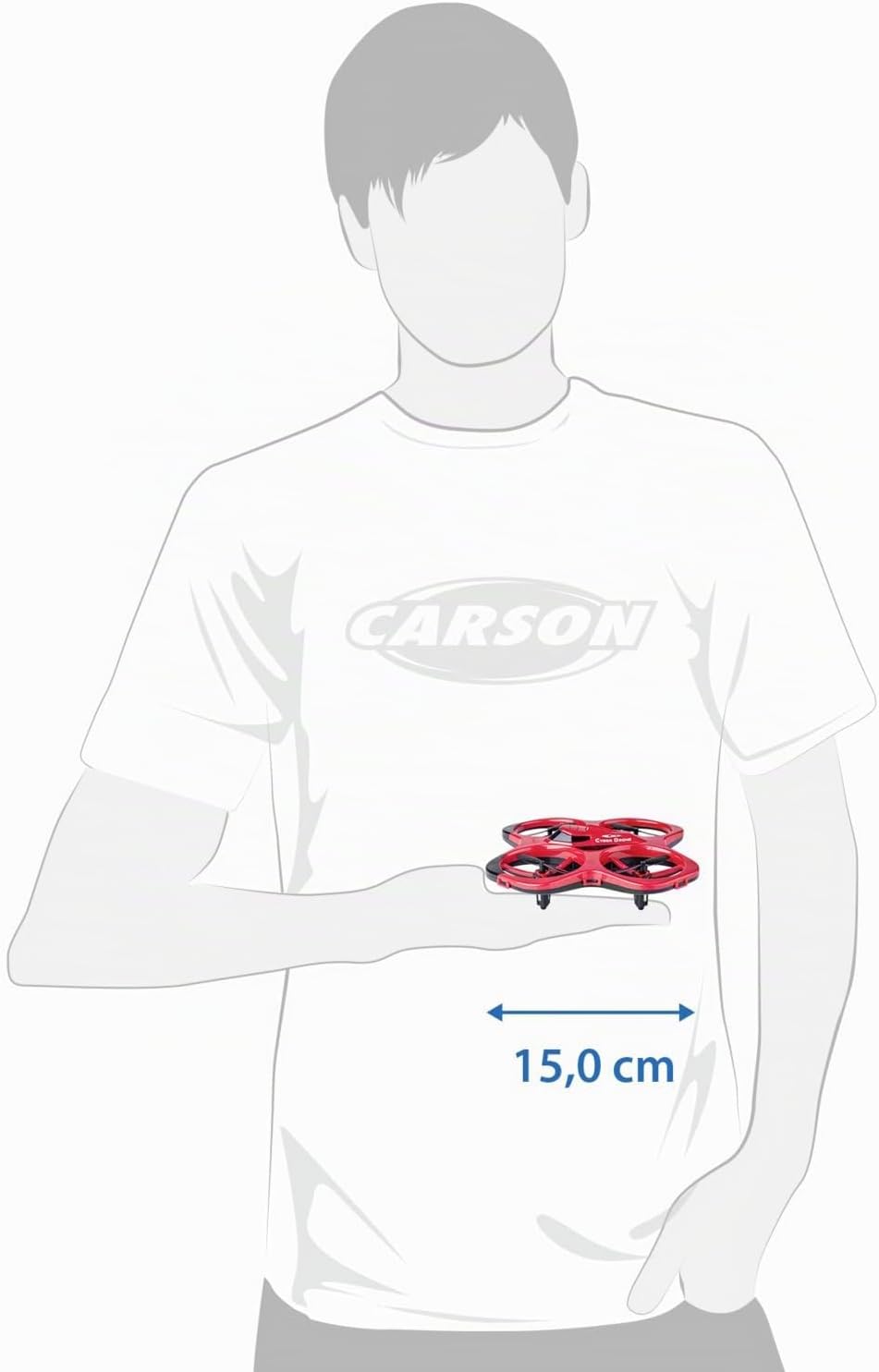 Carson Cyber Drone IR RTF – RC Quadcopter mit 360° Flip, Headless Mode, Gyro-Stabilisierung, LED-Bel