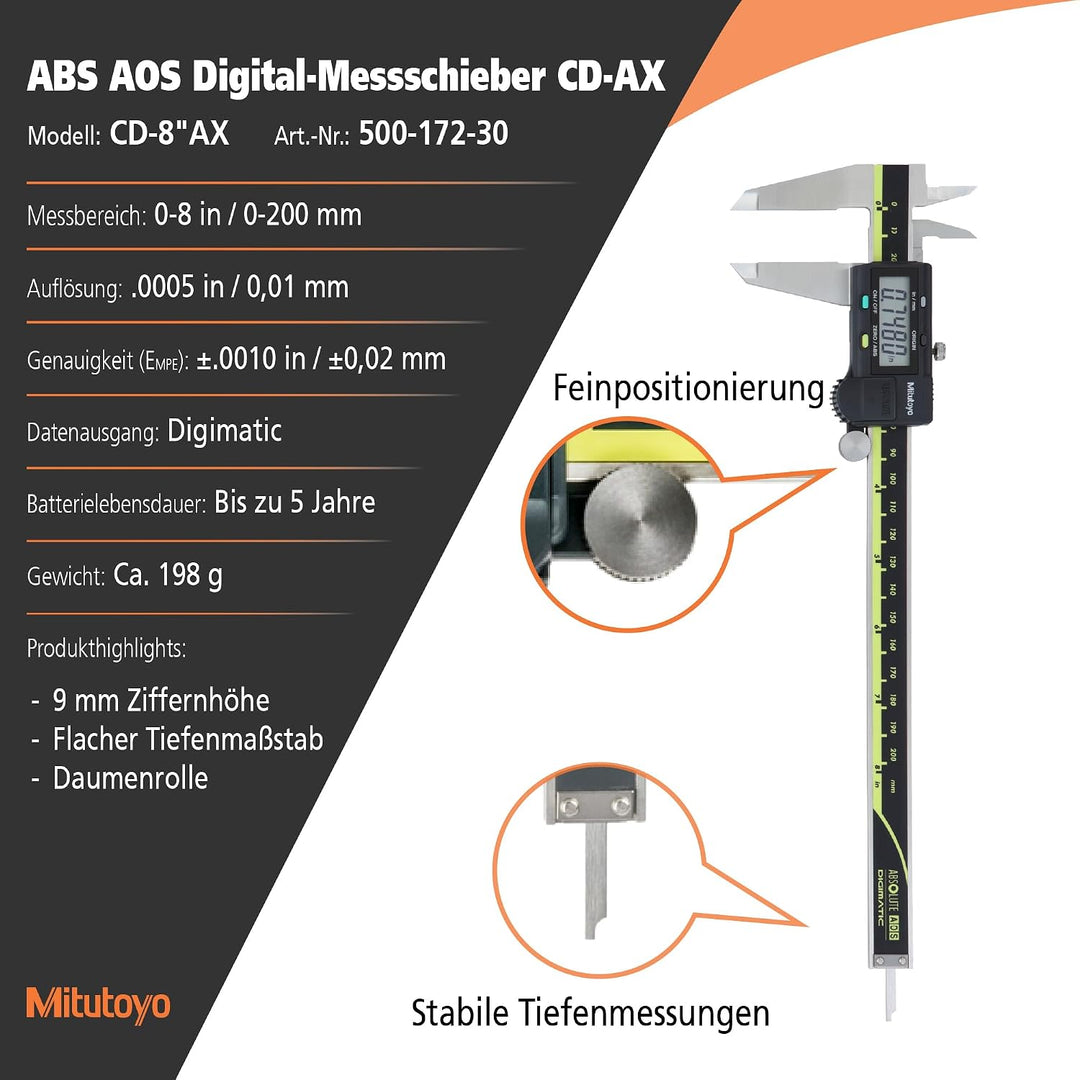 Mitutoyo 500-172-30 Digimatic ABS AOS Messschieber