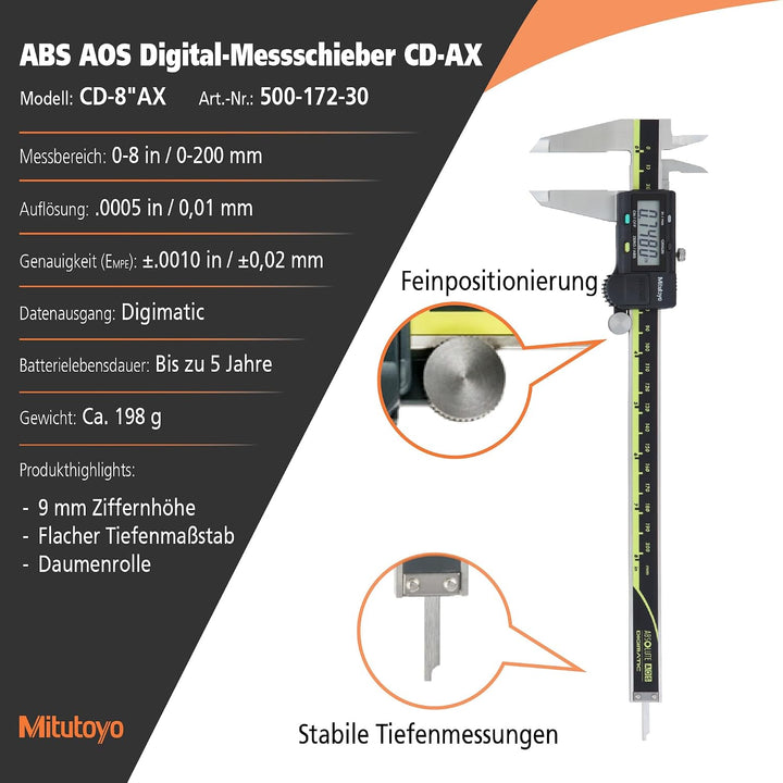 Mitutoyo 500-172-30 Digimatic ABS AOS Messschieber