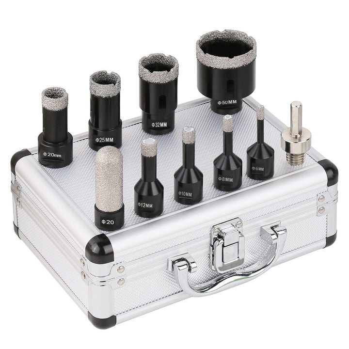 10 Stück/Satz Diamant Fliesenbohrer Set, 6–50mm M14 Gewinde vakuumgelöteter Winkelschleifer Mauerwer