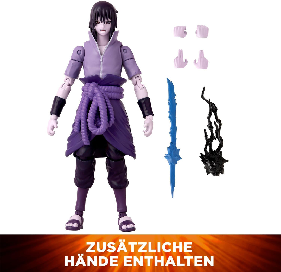 Bandai – Anime Heroes – Naruto Shippuden – Anime Heroes-Figur Sasuke 17 cm – Uchiwa Sasuke Rinnegan