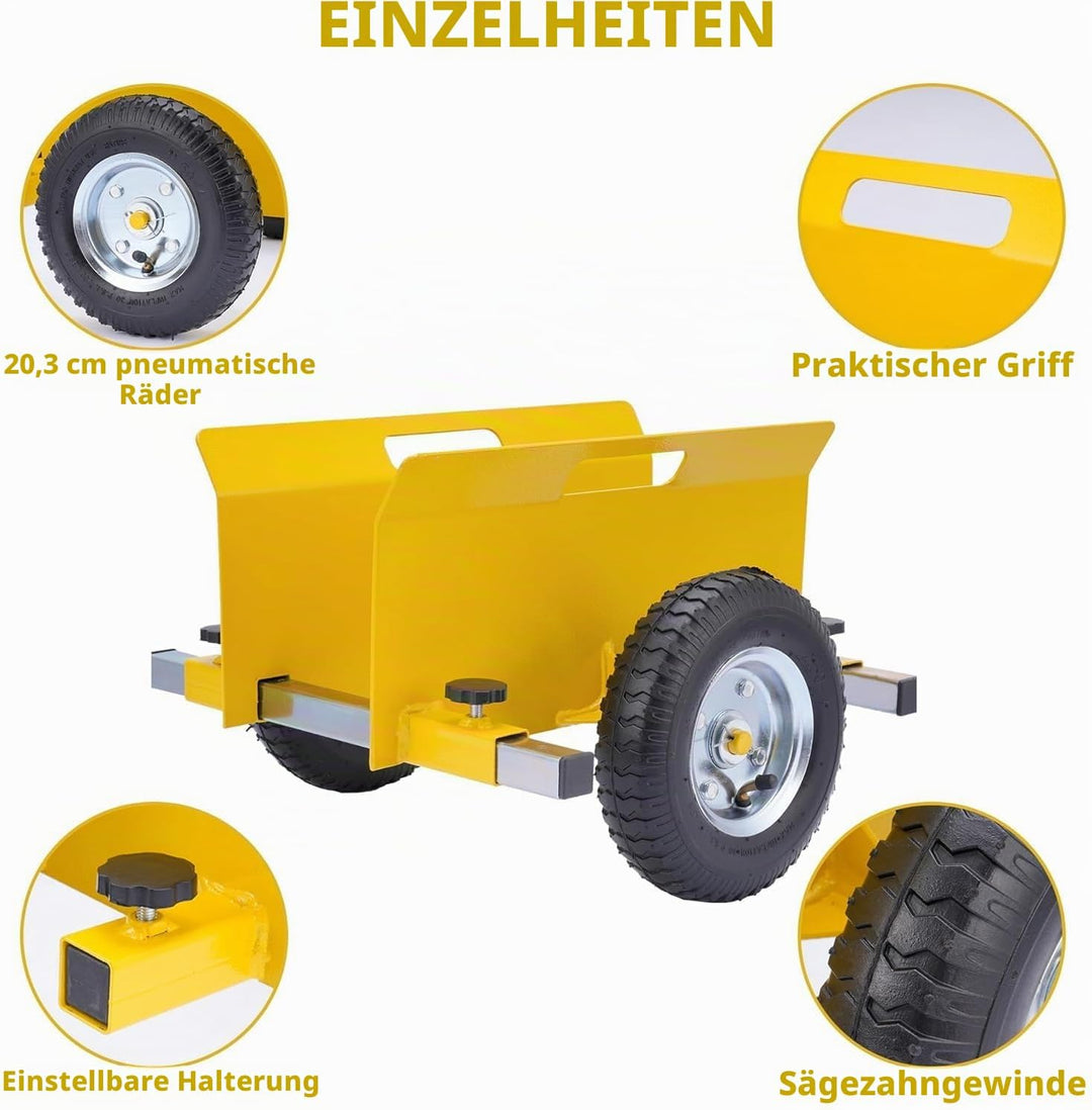 Plattenroller 300 kg Tragfähigkeit, Plattenwagen Klemmbacken 0-230 mm, Plattenklemmwagen mit 8 Zoll
