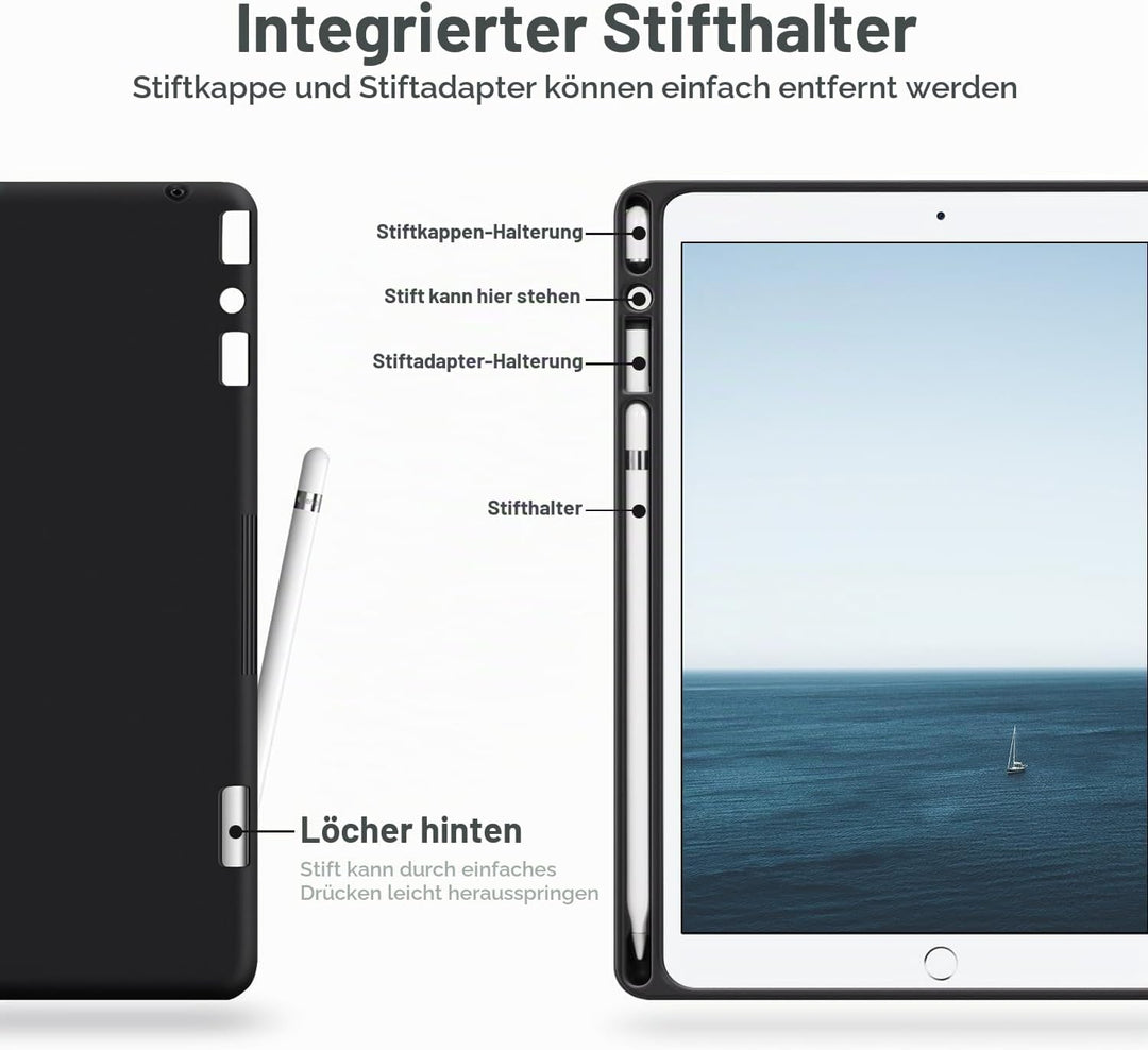 Antbox Hülle für iPad Air 3 2019 10.5 Zoll/iPad Pro 10.5 2017 mit Apple Pencil Halter Auto Schlaf/Wa