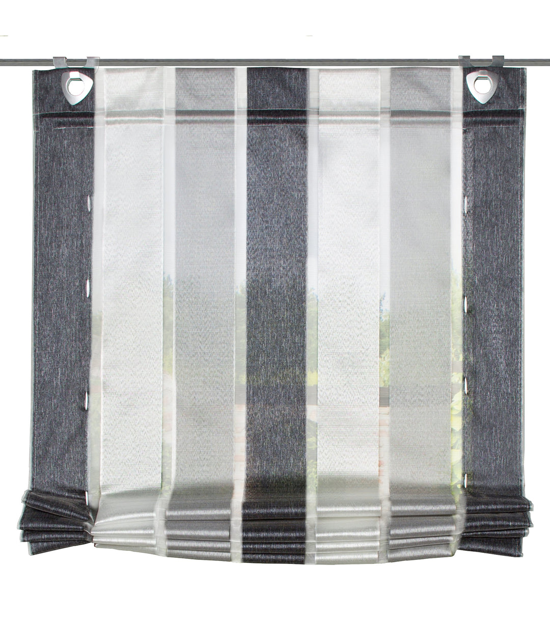 Home fashion BÄNDCHENROLLO LÄNGSSTREIFEN, Stoff, anthrazit, 130 x 80 cm