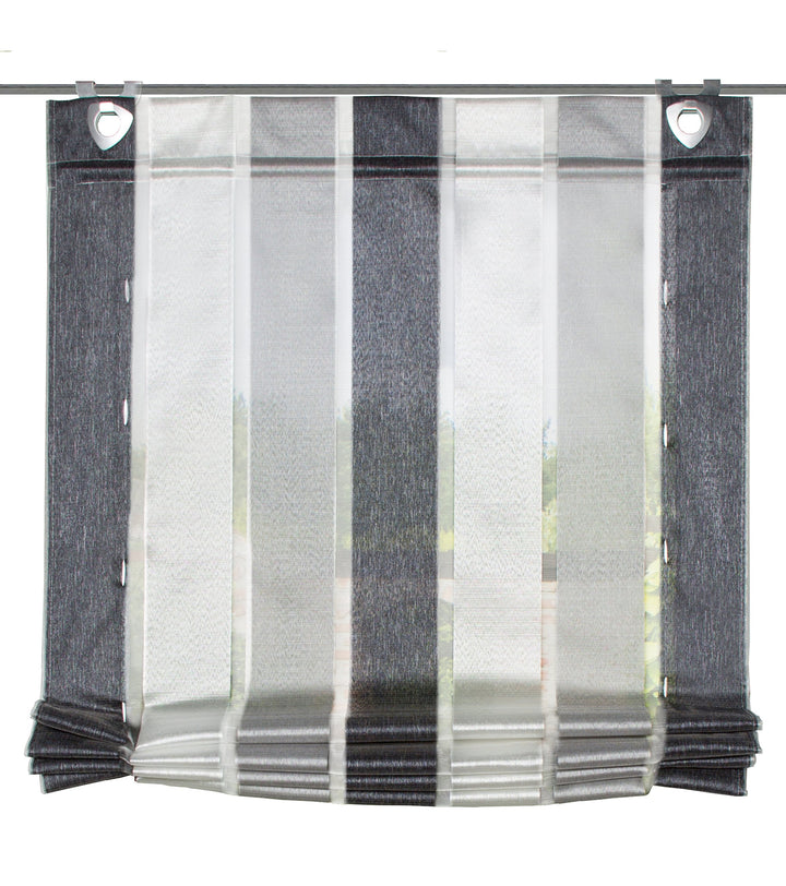 Home fashion BÄNDCHENROLLO LÄNGSSTREIFEN, Stoff, anthrazit, 130 x 80 cm