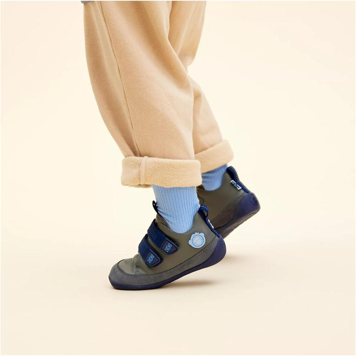 Affenzahn Barfussschuh Leder Buddy mit Klettverschluss Weich rutschfest Flexibel Reflektierend für J