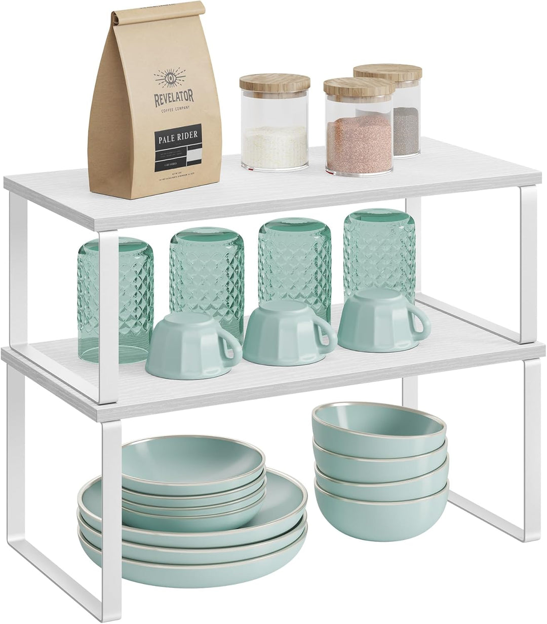 SONGMICS Gewürzregal, 4er Set, Küchenregal, Küchen-Organizer, erweiterbar, Gewürzhalter, stapelbar,