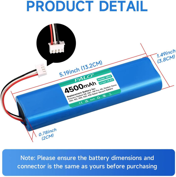 CITYORK 4500mAh 14,4 V Li-ion Ersatz Akku für Ecovacs Deebot N8, N8+, N8 Pro, N8 Pro+, N5 Home, Akku