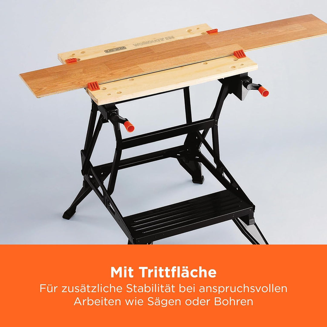 Black+Decker flexible Werkbank WM536 mit grosser Arbeitsfläche – Höhenverstellbar und einfach handzu