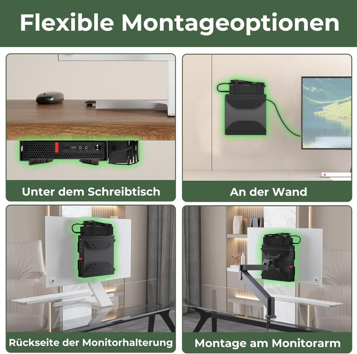 Mini PC Halterung für Lenovo, Wand/VESA/Untertisch/Halterung für Monitorarme Lenovo ThinkCentre M600