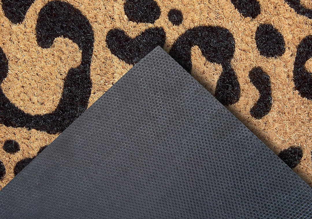 Hanse Home Kokos Fussmatte für Innen - Schmutzfangmatte Natur, Kokosmatte Leopardenmuster, Fussabtre