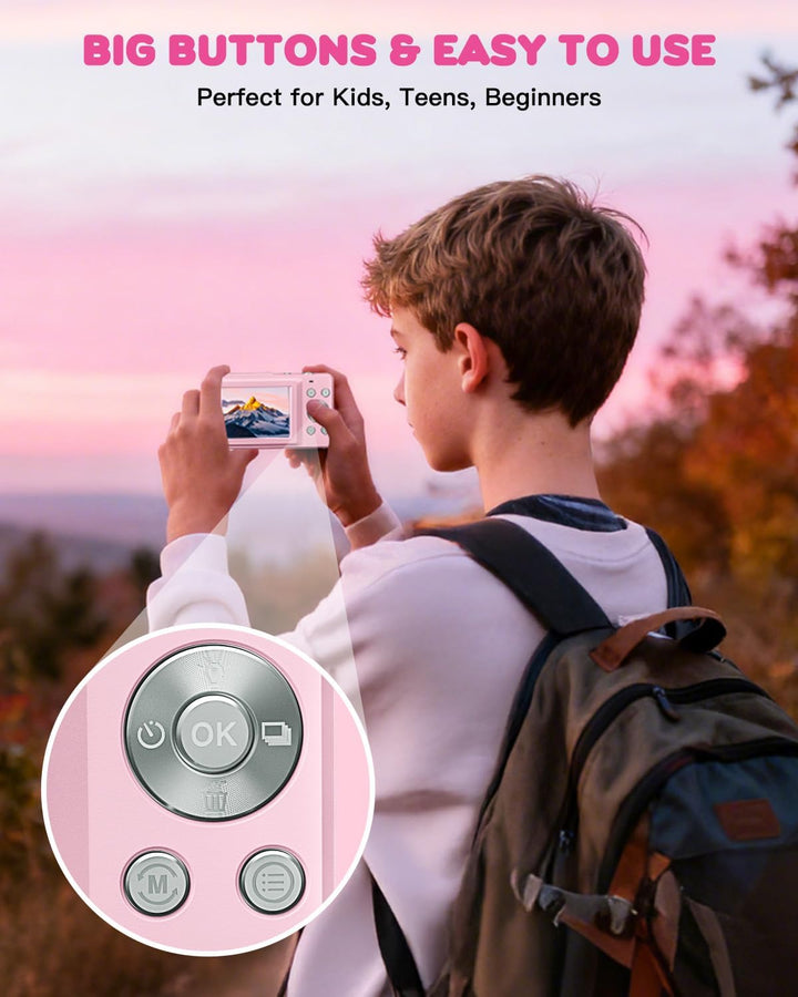 Digitalkamera 1080P 44MP Fotoapparat, mit 2,4" LCD-Bildschirm, 16-fachem Digitalzoom und Bildstabili