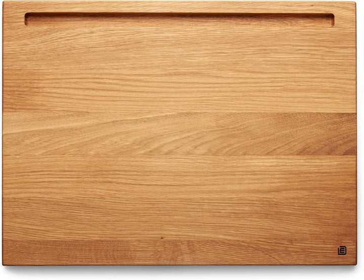 Edeldings Schneide- und Servierbrett aus hochwertiger Eiche 40 х 30 cm gross mit Tablethalterung | A