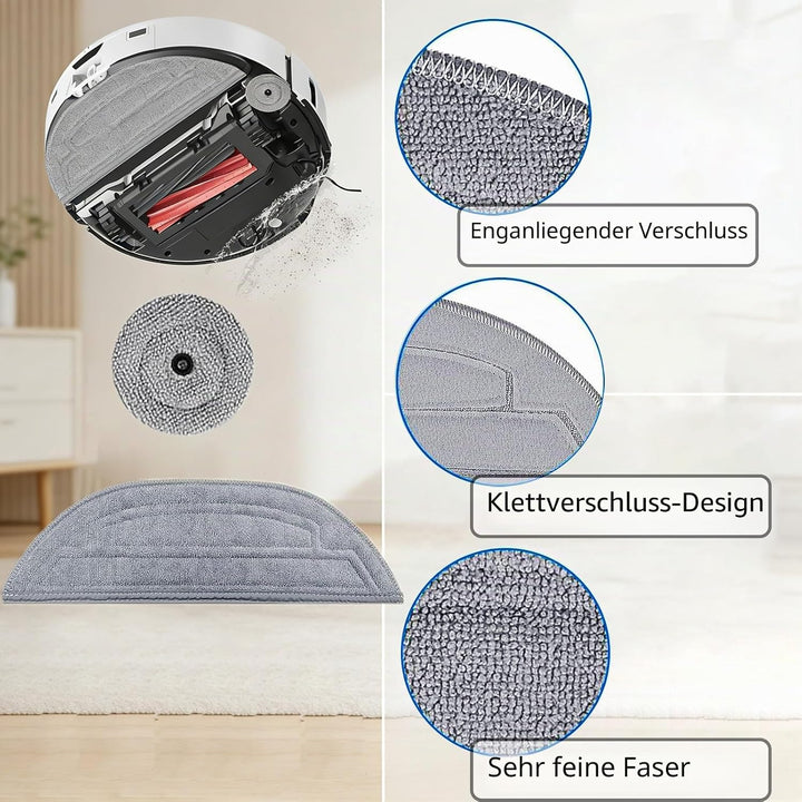Zubehör für Roborock S8 MaxV Ultra / S8 Max Ultra, 4 Hauptbürste, 4 Wischtücher, 4 Filter, 6 Staubbe
