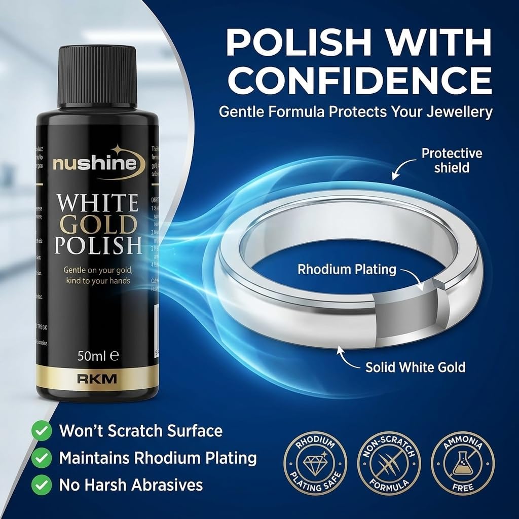 Nushine White Gold Polish 50ml - eco-friendly formulation by Nushine Weissgoldpolitur 50 ml (1er Pac