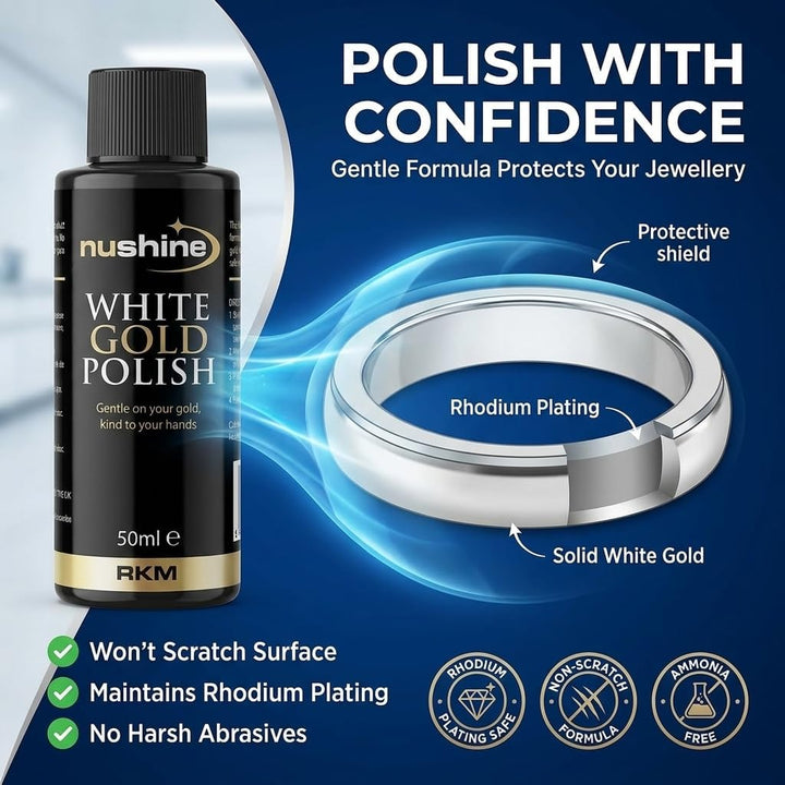 Nushine White Gold Polish 50ml - eco-friendly formulation by Nushine Weissgoldpolitur 50 ml (1er Pac