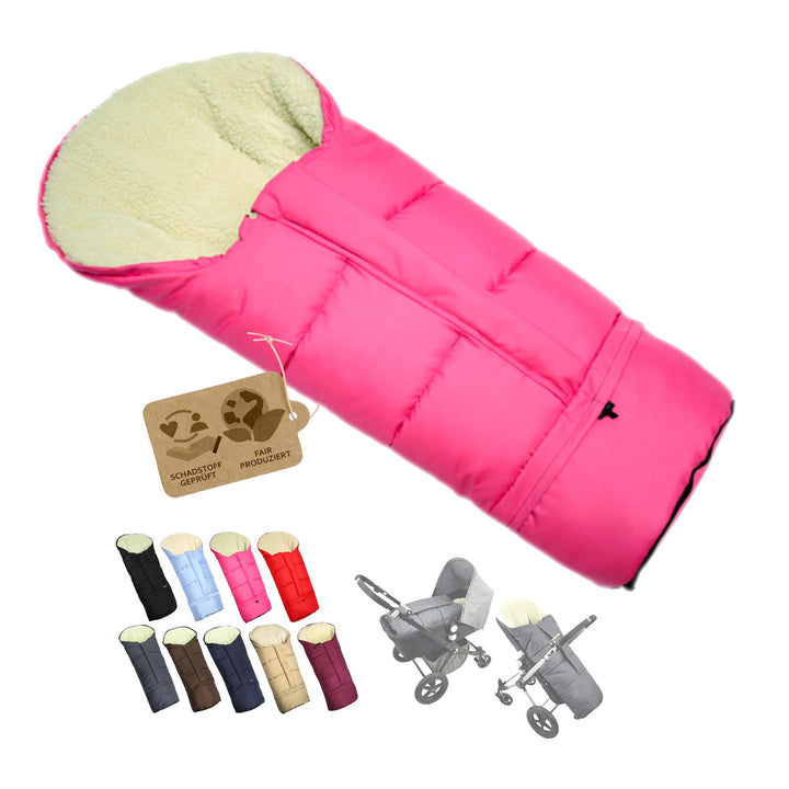 BAMBINIWELT Winterfusssack Fusssack für Kinderwagen, Buggy oder Schlitten, in Mumienform, aus Wolle,