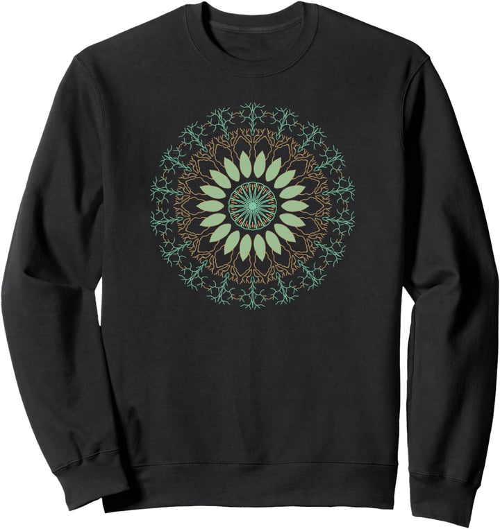 Vintage Illustrated Leaves & Nature Mandala Zen Design Sweatshirt