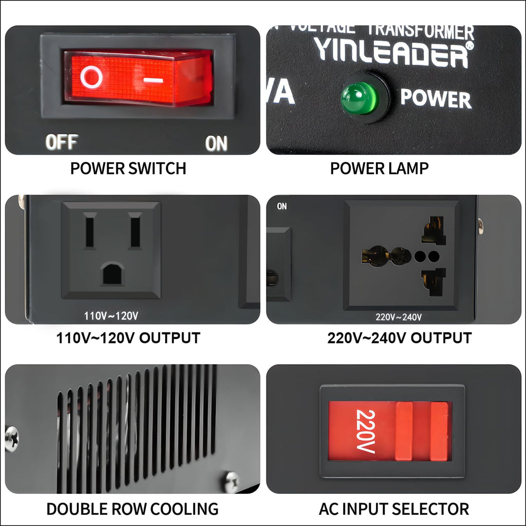 Yinleader 500W 230V bis 110V USA Spannungswandler Ringkern-Transformator 500VA - In: 110V oder 220V