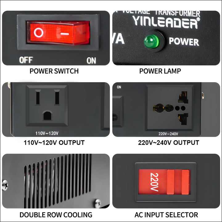 Yinleader 500W 230V bis 110V USA Spannungswandler Ringkern-Transformator 500VA - In: 110V oder 220V