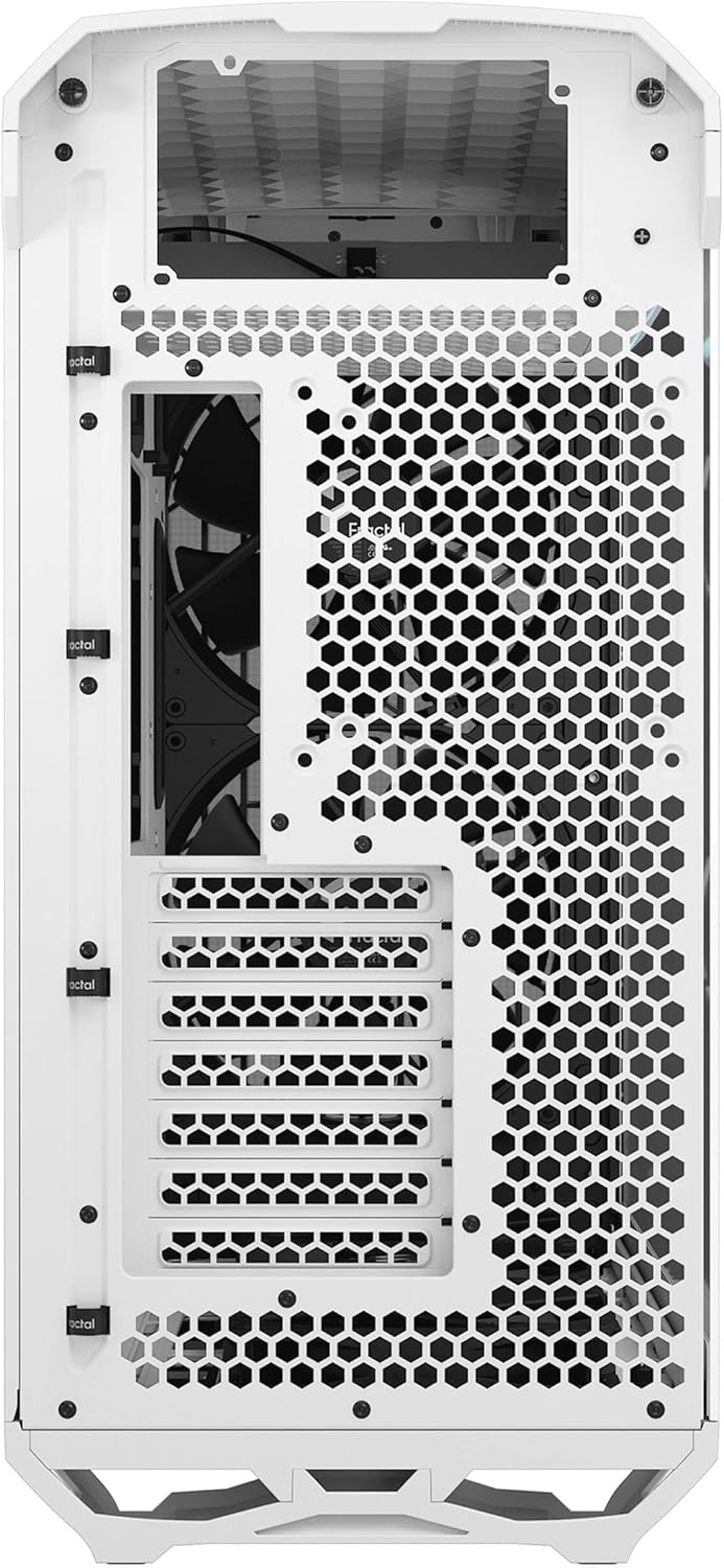 Fractal Design Torrent White - Clear Tint Tempered Glass Side Panel - Open Grille for Maximum air In