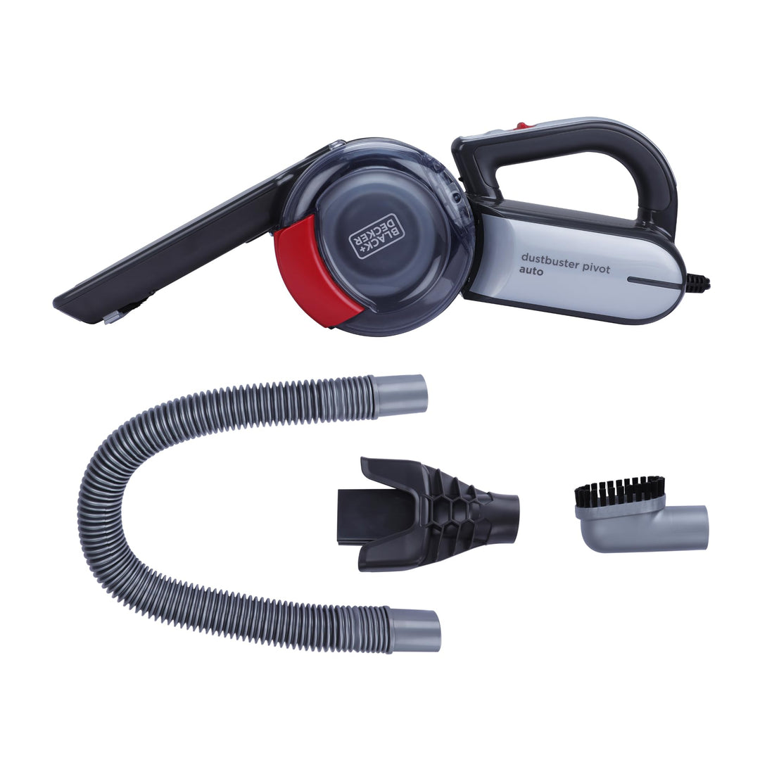 Black &amp; Decker PV1200AV-XJ Autosauger Dustbuster Pivot, Bürstenaufsatz, Fugendüse, flexiblem Saugsch