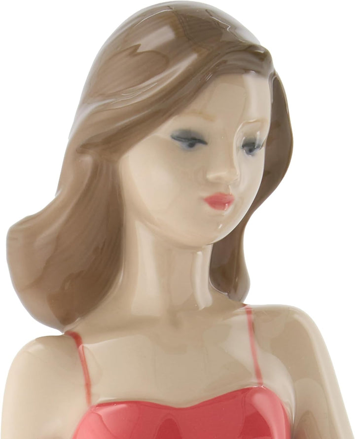 NAO Figur Die Eleganz von Einer Rose, Frau aus Porzellan Geblümt, Geblümt