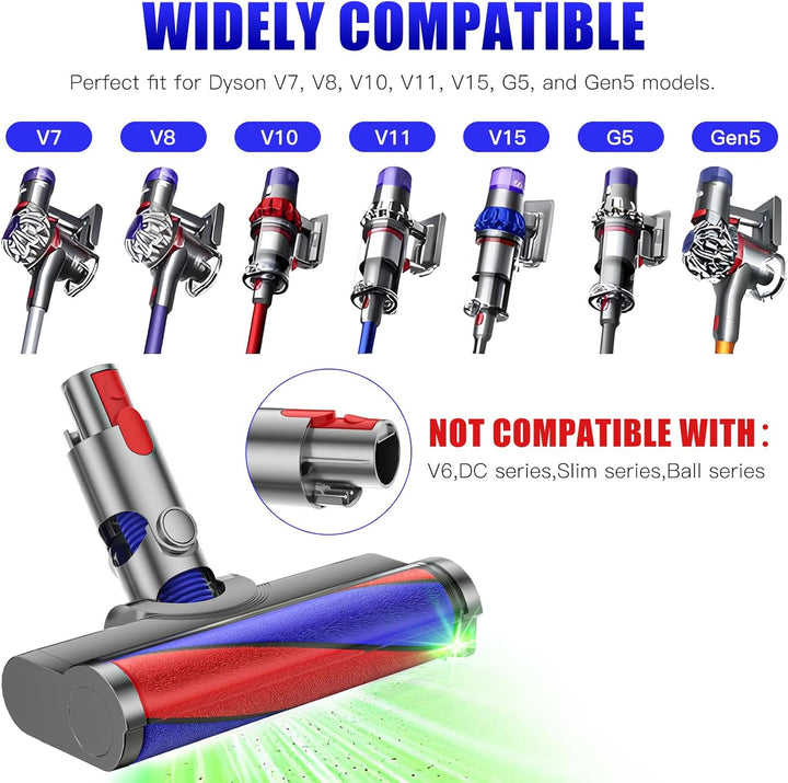 Soft-Roller-Bürstenkopf Ersatz für Dyson V7 V8 V10 V11 V15 Akku-Staubsauger, Schnellwechsel-Hartbode