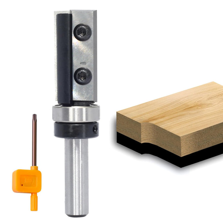 Sinoprotools Wendeplatten Bündigfräser,8mm Schaft Schnittlänge 30mm,Bündiger Fräser mit 4-seitigen A