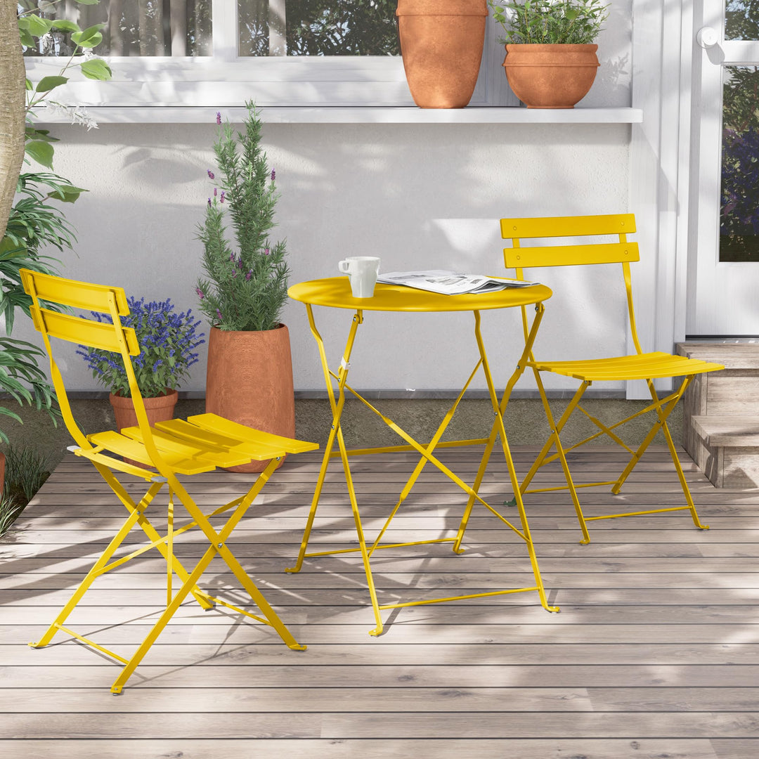 Grand patio Bistro Set 3 Stück, Gartenmöbel Set, Sitzgruppe 2 Stühle und 1 Tisch, Premium Stahl, Kla