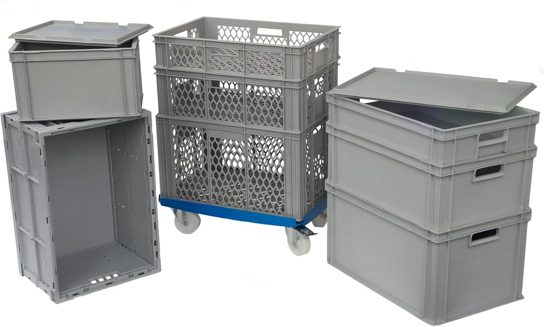 ALUTEC Kunststoffbehälter geschlossen (Inhalt 64 l, Aussenmasse (LxBxH) 600 X 400 X 320 mm, stapelba