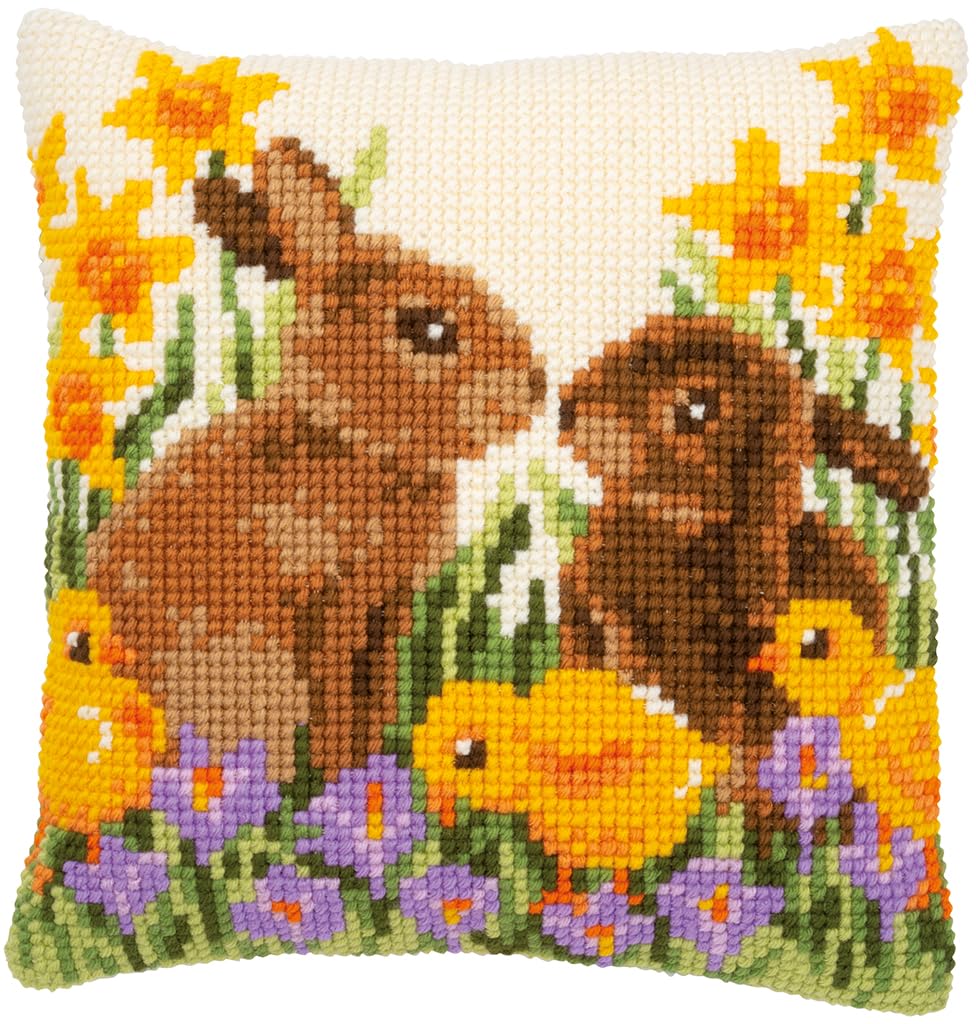 Vervaco PN-0183143 Kreuzstichkissen, Mehrfarbig, 40x40cm