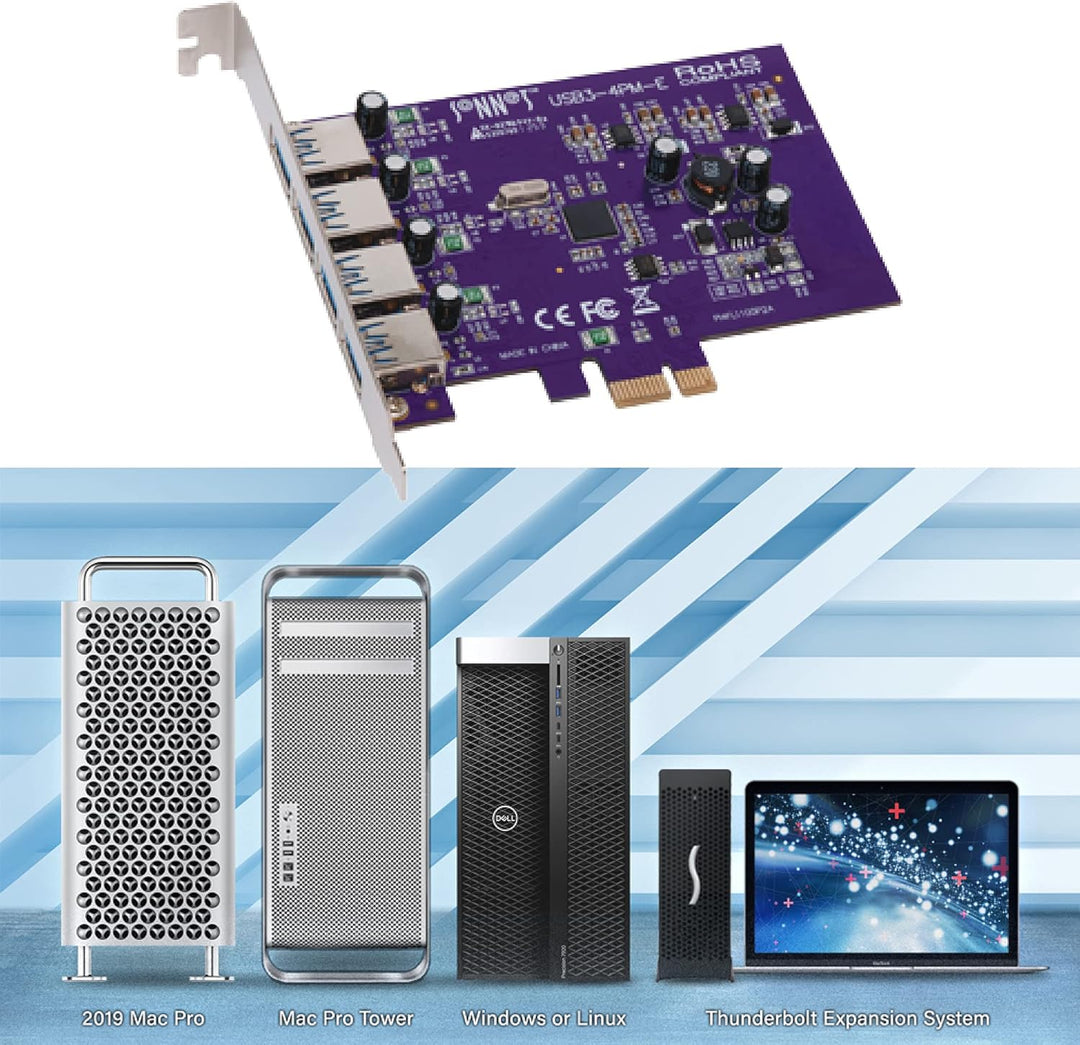 Sonnet Technologies USB3-4PM-E Allegro PCI-e Karte (4-Port, USB 3.2)