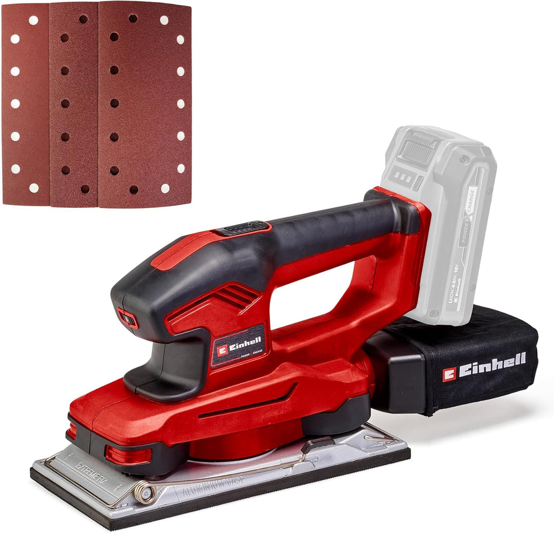 Einhell Akku-Schwingschleifer TE-OS 18/230 Li Solo (Drehzahlelektronik, Micro-Klett, Fussplatte aus