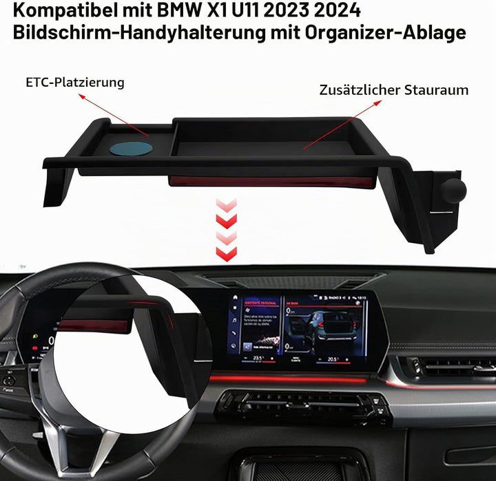 TTCR-II Kompatibel mit BMW X1 Handyhalterung Navigations Bildschirm Rücken Organizer Tablett Smartph