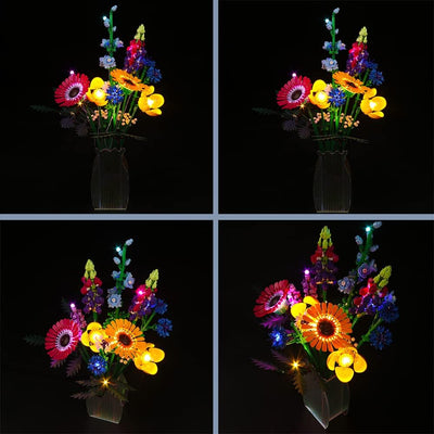 Led Licht Set für Lego Wildblumenstrauss-Set, Led Beleuchtungs Set für Lego Icons Wildflower Bouquet