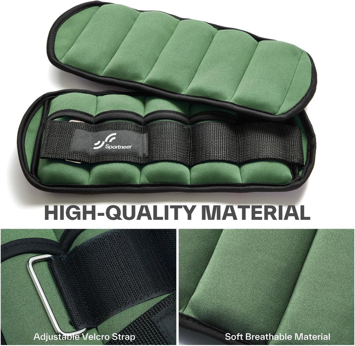 Sportneer Gewichtsmanschetten, Verstellbares Fussgelenkgewichte Set, Fuss-/Handgelenkgewicht Mansche