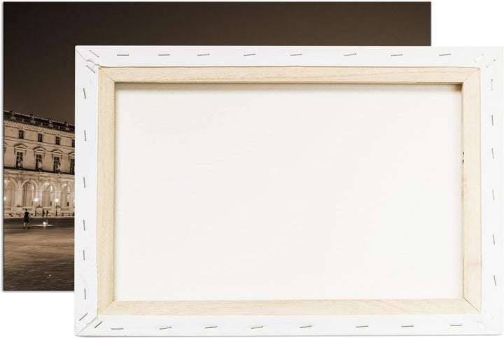 deyoli Museums Pyramide in Paris Effekt: Sepia Format: 80x60 als Leinwandbild, Motiv fertig gerahmt