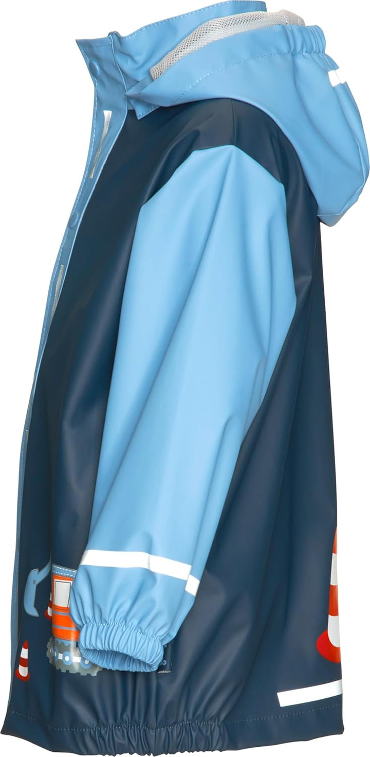 Playshoes Unisex Kinder Regenjacke Wind-und wasserdicht Regenmantel Regenbekleidung 98 Baustelle, 98