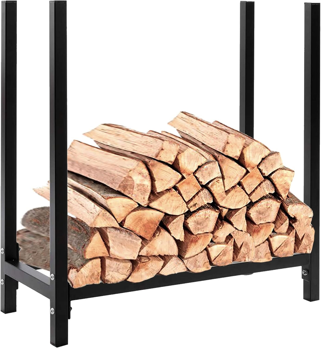 SCHMIDT security tools Kaminholzregal 60x25x61cm Stahl Schwarz Brennholzregal Holzstapelhilfe Holzun