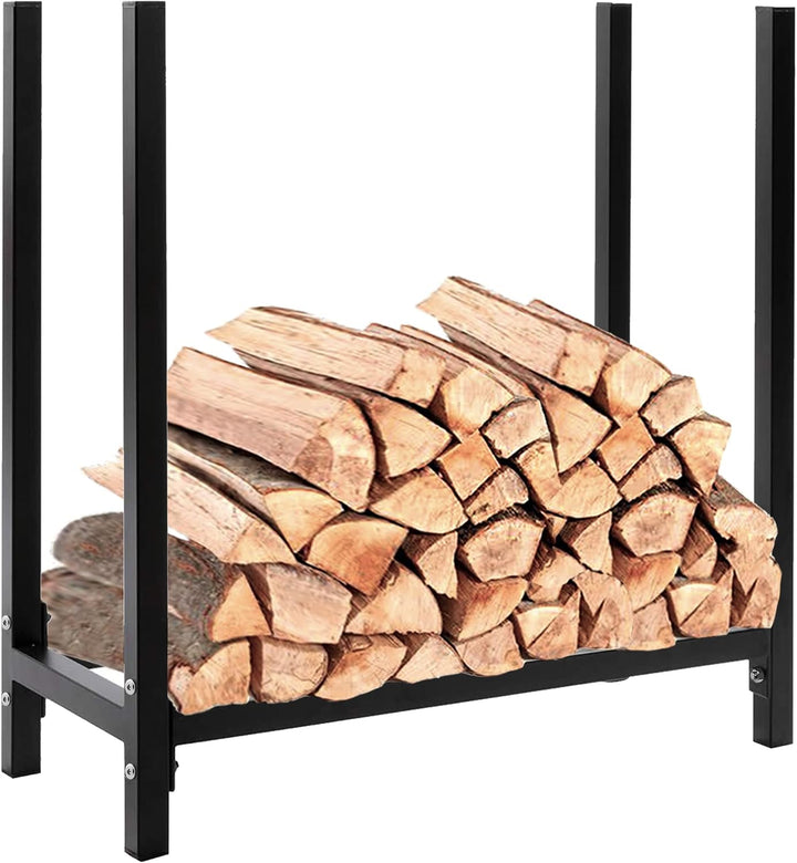 SCHMIDT security tools Kaminholzregal 60x25x61cm Stahl Schwarz Brennholzregal Holzstapelhilfe Holzun