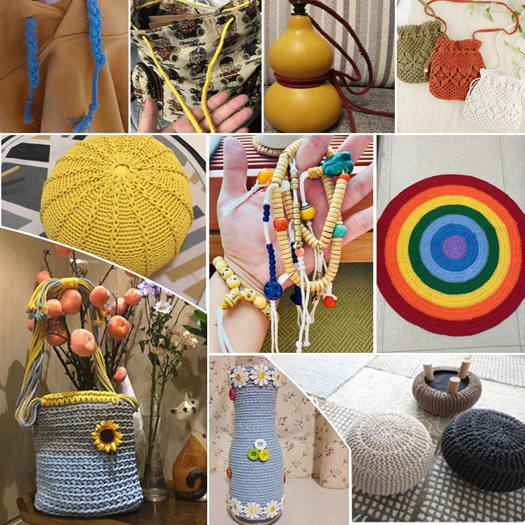 Makramee Garn 5mm x 90m, Baumwollkordel Baumwollseil Natürlicher Baumwollschnur, Makramee Garn Geflo