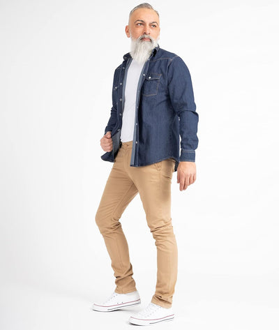 Indumentum Chino Hose Basic Slim Fit IS-305 31W / 30L Dunkelbeige, 31W / 30L Dunkelbeige